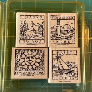 Stampin' Up! Wooden Rubber Stamp Set - Black and White Designs